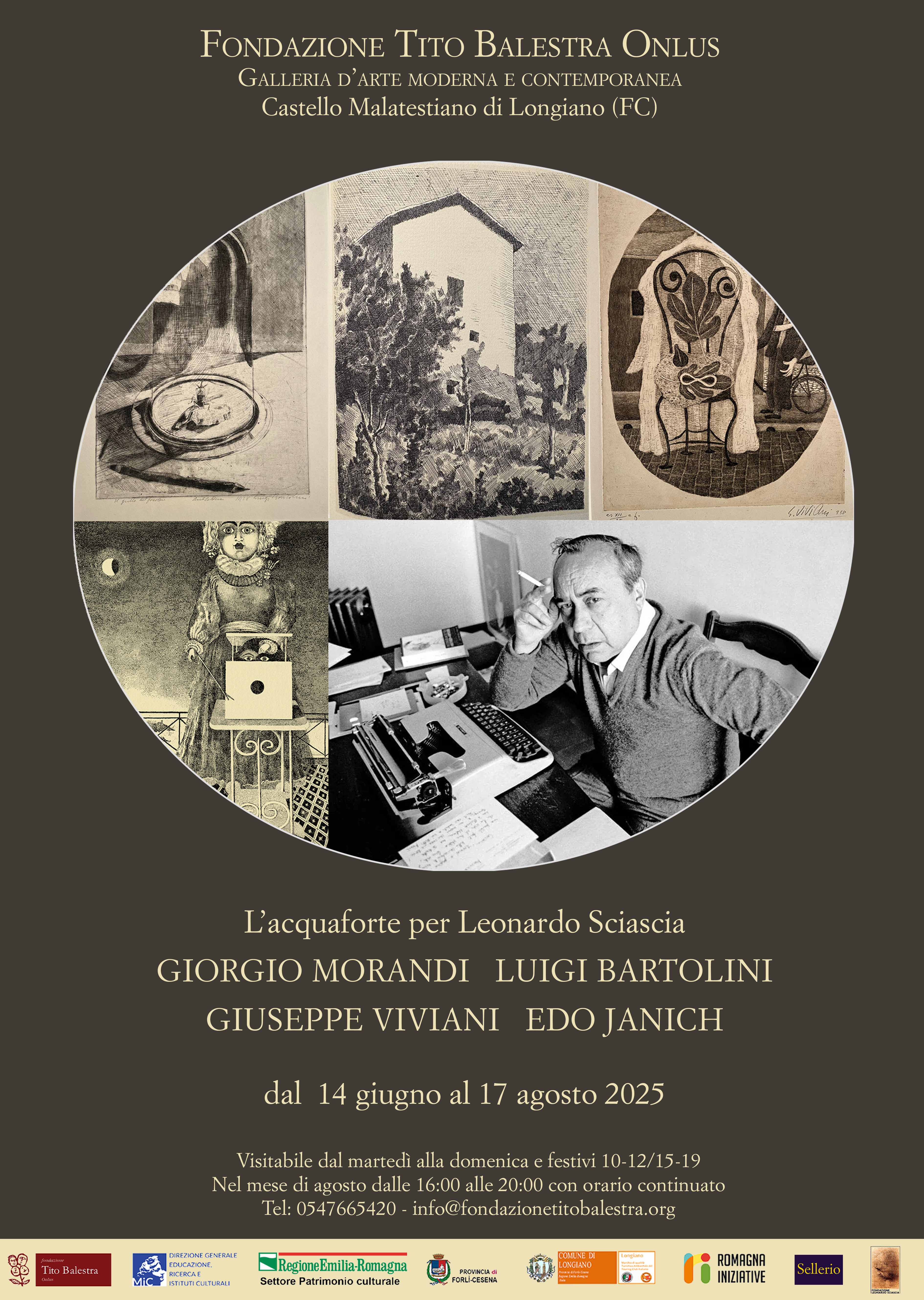 Locandina mostra Sciascia, Morandi, Bartolini, Viviani e Janich immagine dell'evento: L'acquaforte per Sciascia. Giorgio Morandi, Luigi Bartolini, Giuseppe Viviani, Edo Janich Locandina mostra Sciascia, Morandi, Bartolini, Viviani e Janich immagine dell'evento: L'acquaforte per Sciascia. Giorgio Morandi, Luigi Bartolini, Giuseppe Viviani, Edo Janich